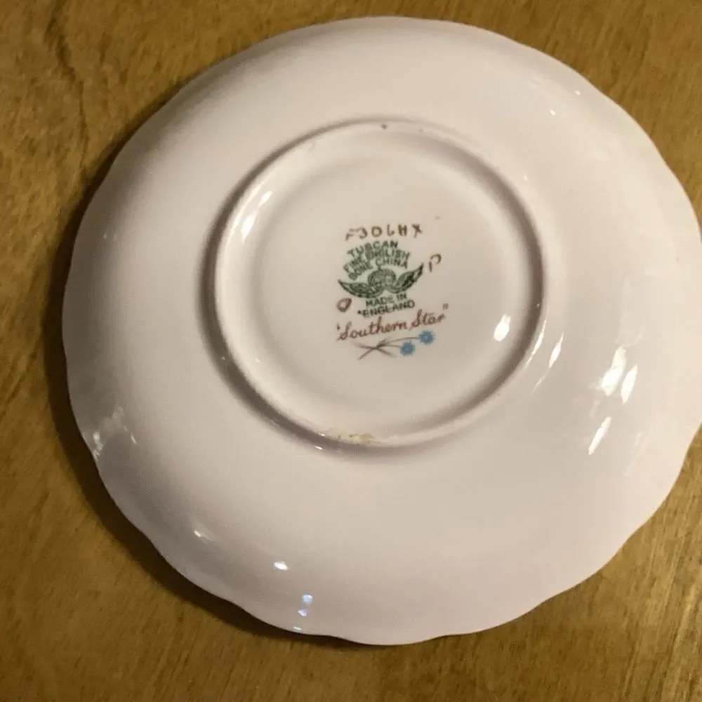 Tuscan Brand Fine English China Saucer in “Southern Star” Pattern